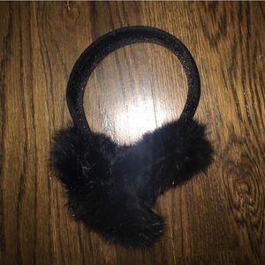 Surell Black Rabbit Fur ear muffs